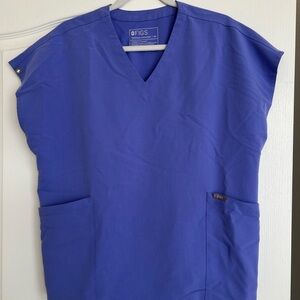 Figs Blueberry Estrella Scrub Top, size XS